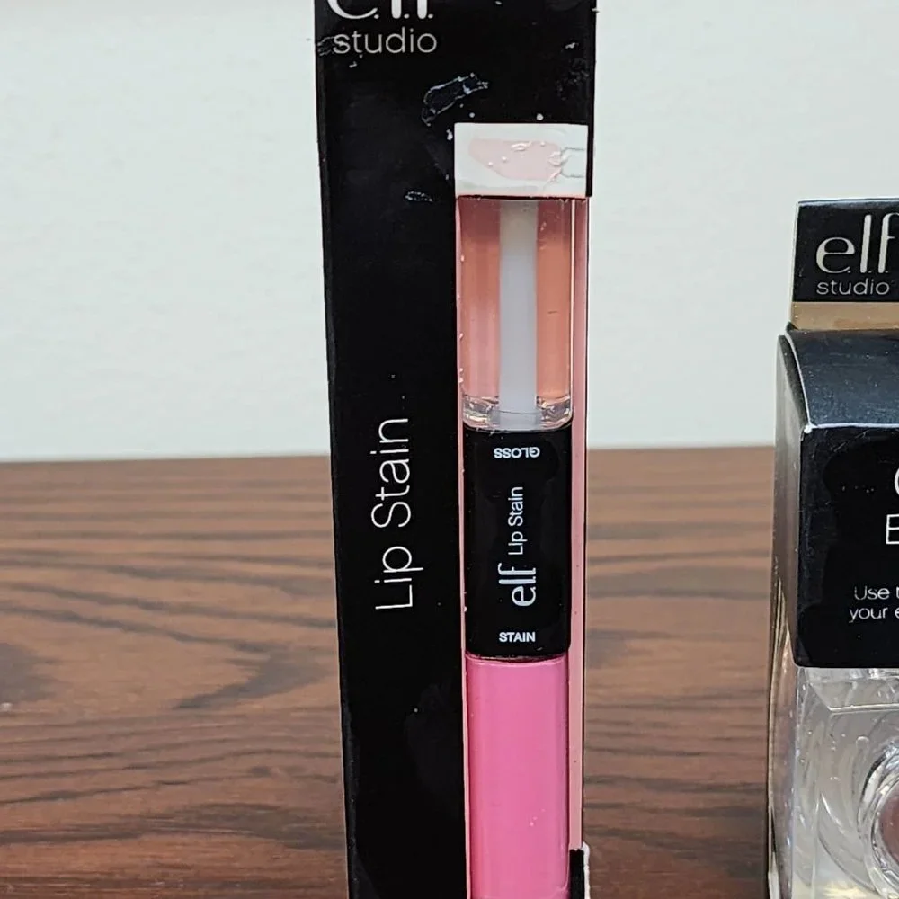 NEW - Elf Birthday Suit Pink Lip Stain and Gloss - Dawn Cream Eyeshadow - NEW